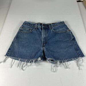 VTG 90s Levi's Jean Shorts Men's 31* 505 Blue Faded Cut Off Frayed Denim Jorts